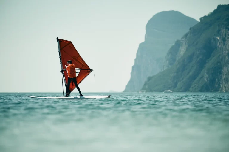 windsurf beginner at Lake Garda