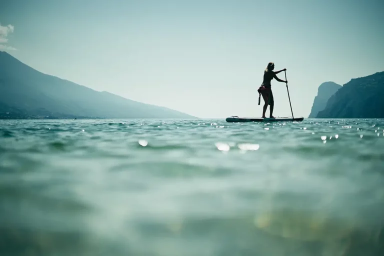 stand-up paddler on Lake Garda