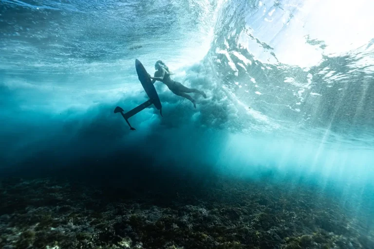 surfer during duck dive