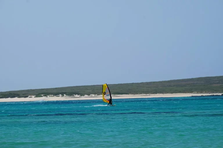 Windsurfer in the bay of Sal Rei Boavista